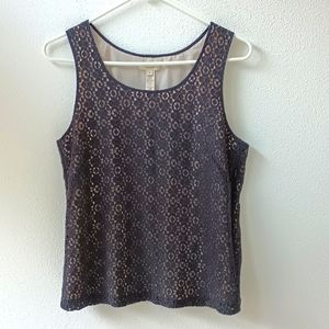 J Crew Black Lace Top